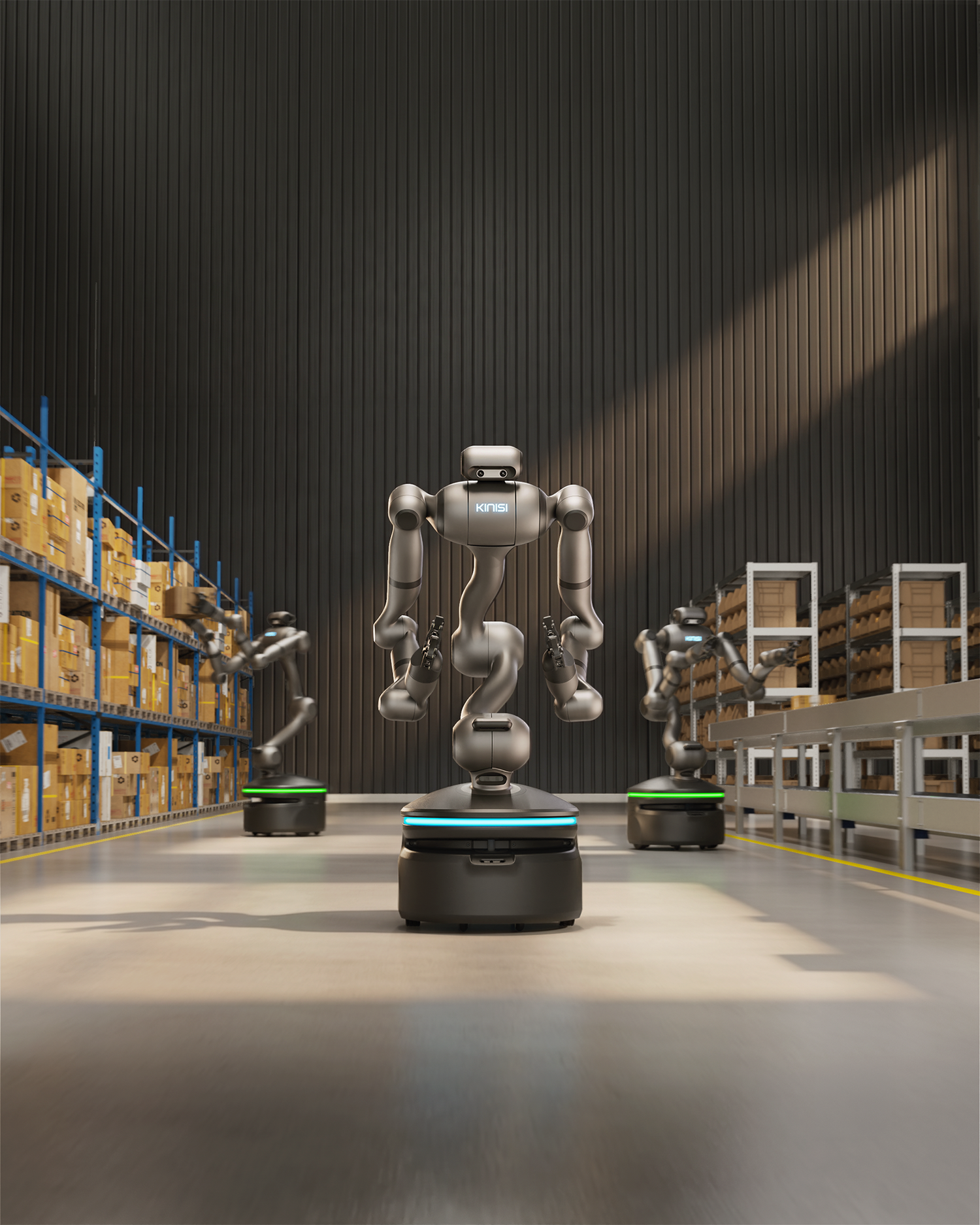Robot mobile KR1 de Bear Robotics dans un entrepôt