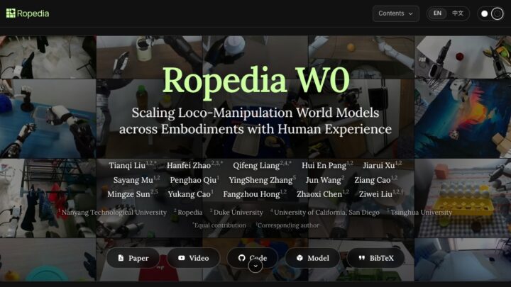 Bras robotiques et humanoïdes illustrant le modèle du monde Ropedia W0
