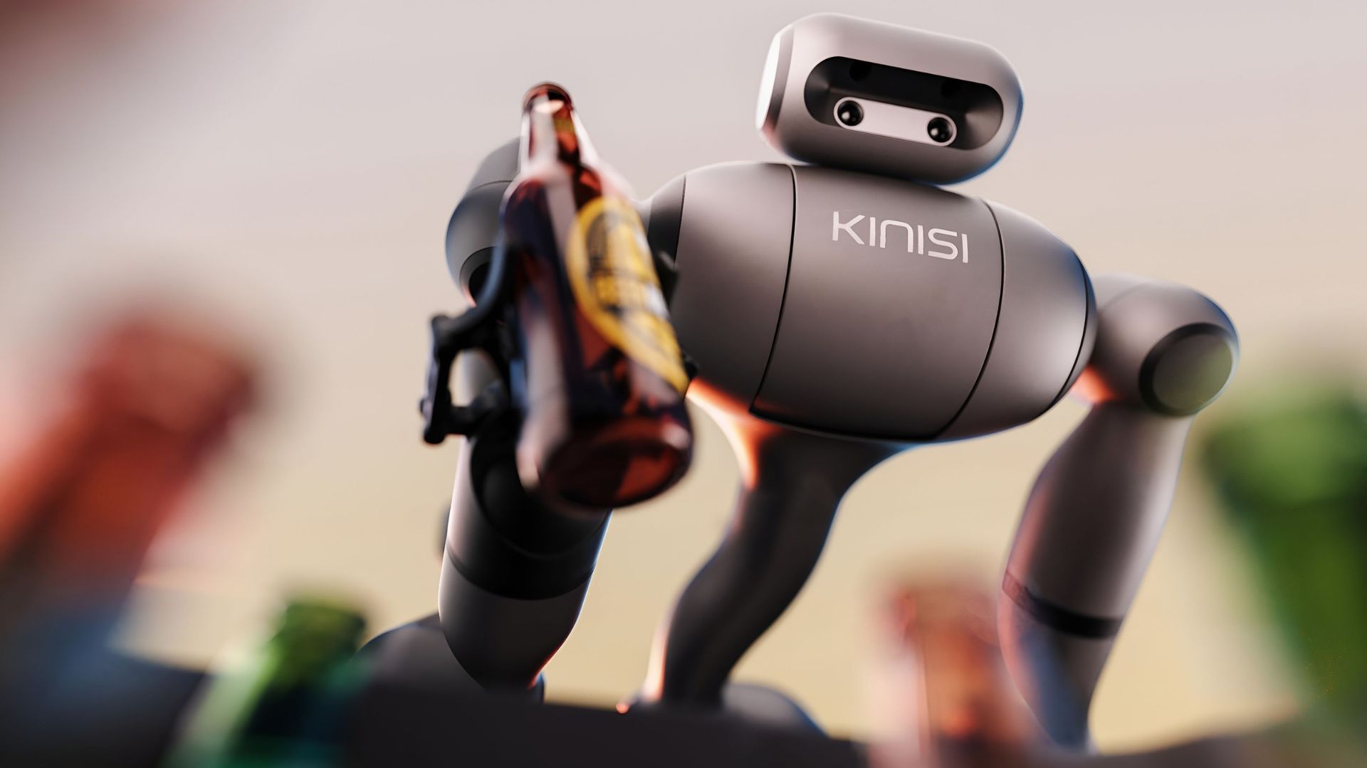 Robot humanoïde KR1 de Bear Robotics manipulant une bouteille
