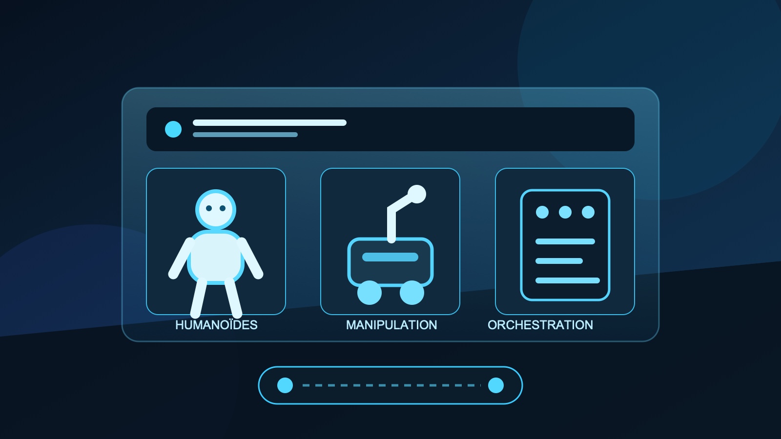Illustration de Workforce OS coordonnant un robot humanoïde, un bras mobile et des systèmes hôteliers