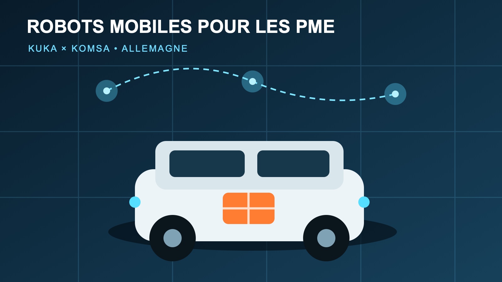 Illustration d’un robot mobile autonome circulant dans un réseau logistique allemand