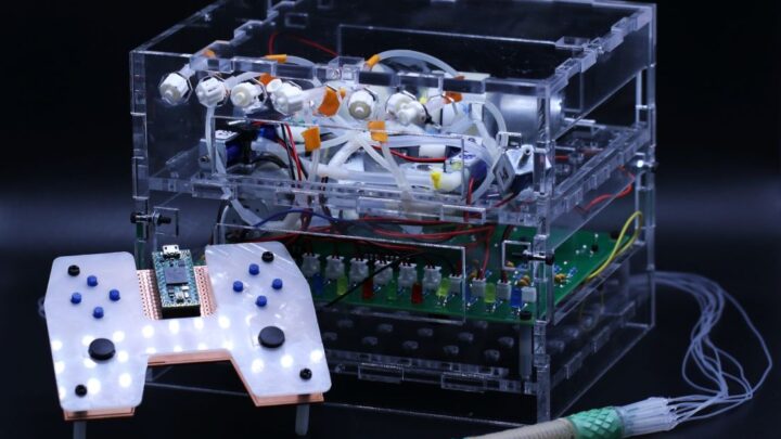 Prototype BIOSENTER, robot endoscopique souple destiné à explorer l’intestin grêle