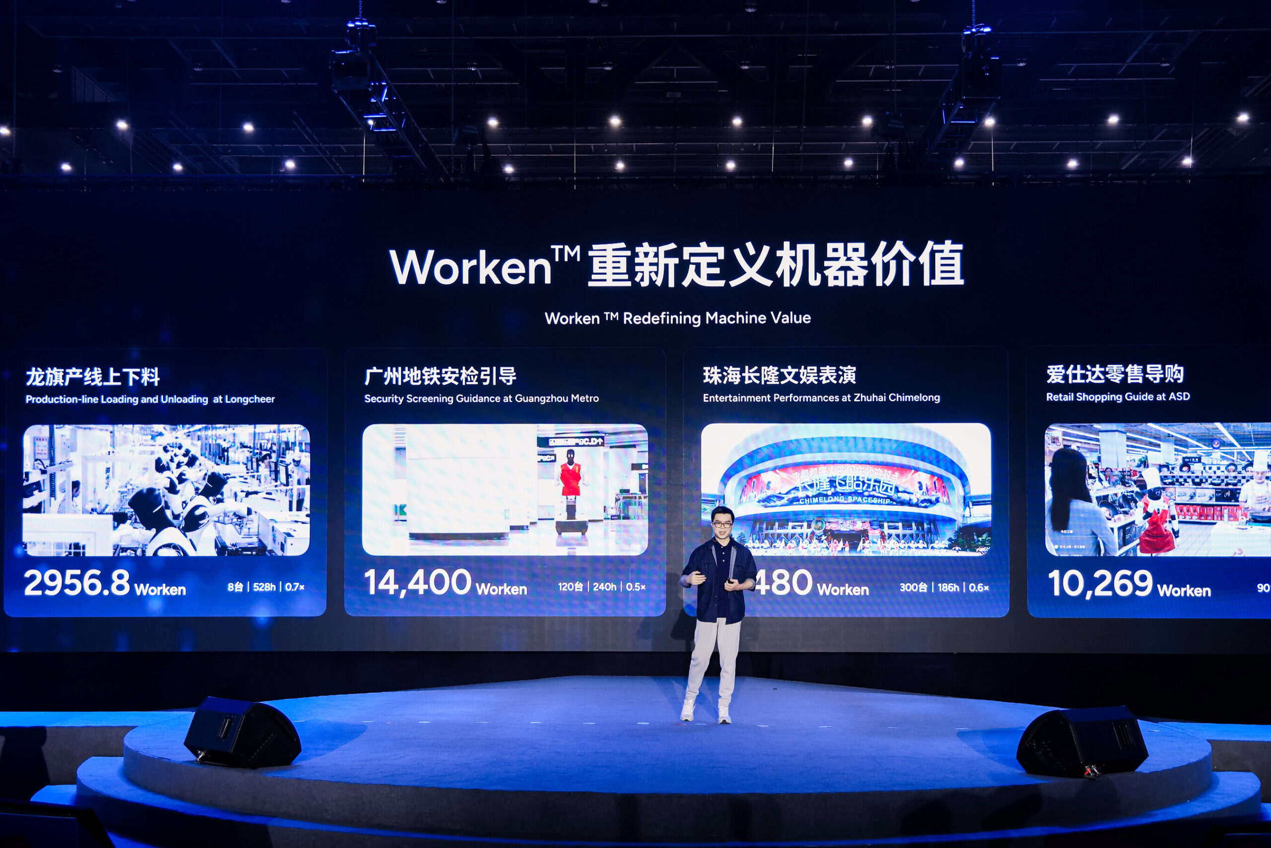 Peng Zhihui présente la métrique Worken lors de l’Innovation Day AGIBOT à Shanghai