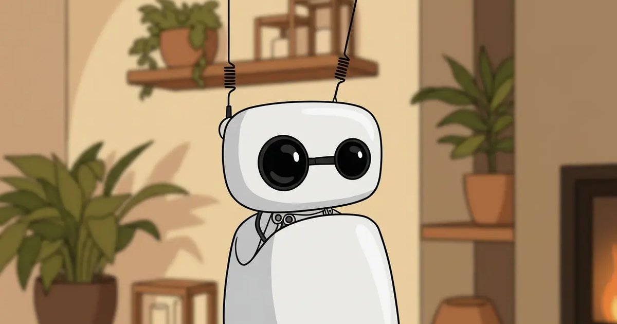 Le petit robot open source Reachy Mini dans un salon