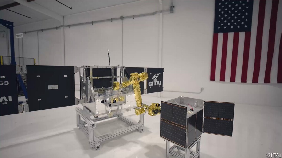 Satellite robotique S3 de GITAI installé dans son environnement d’essai