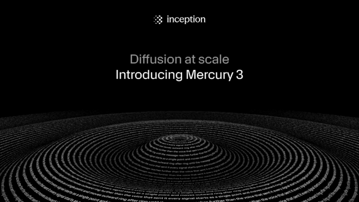 Visuel officiel de lancement du modèle de langage Mercury 3 par Inception