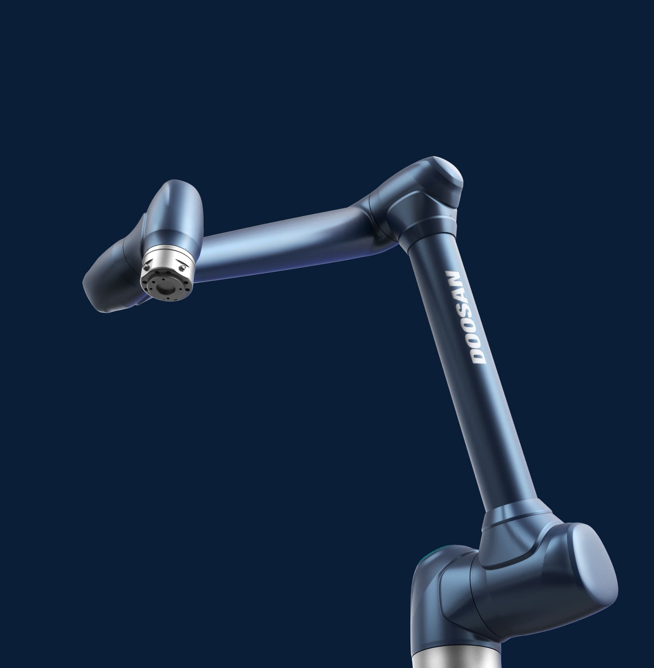 Cobot P3020 de Doosan Robotics présenté dans un atelier industriel