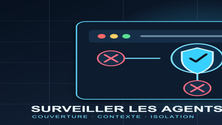 Illustration d’un système de surveillance d’agents avec plusieurs chemins de contrôle interrompus