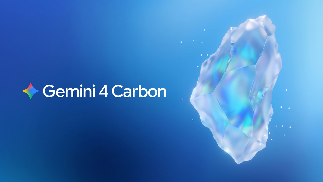 Visuel officiel de Google DeepMind pour le modèle Gemini 4 Carbon