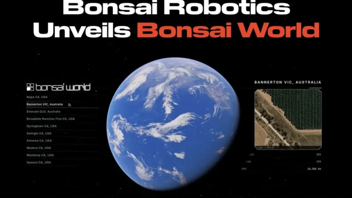 Machine autonome Bonsai Robotics évoluant sur un terrain agricole