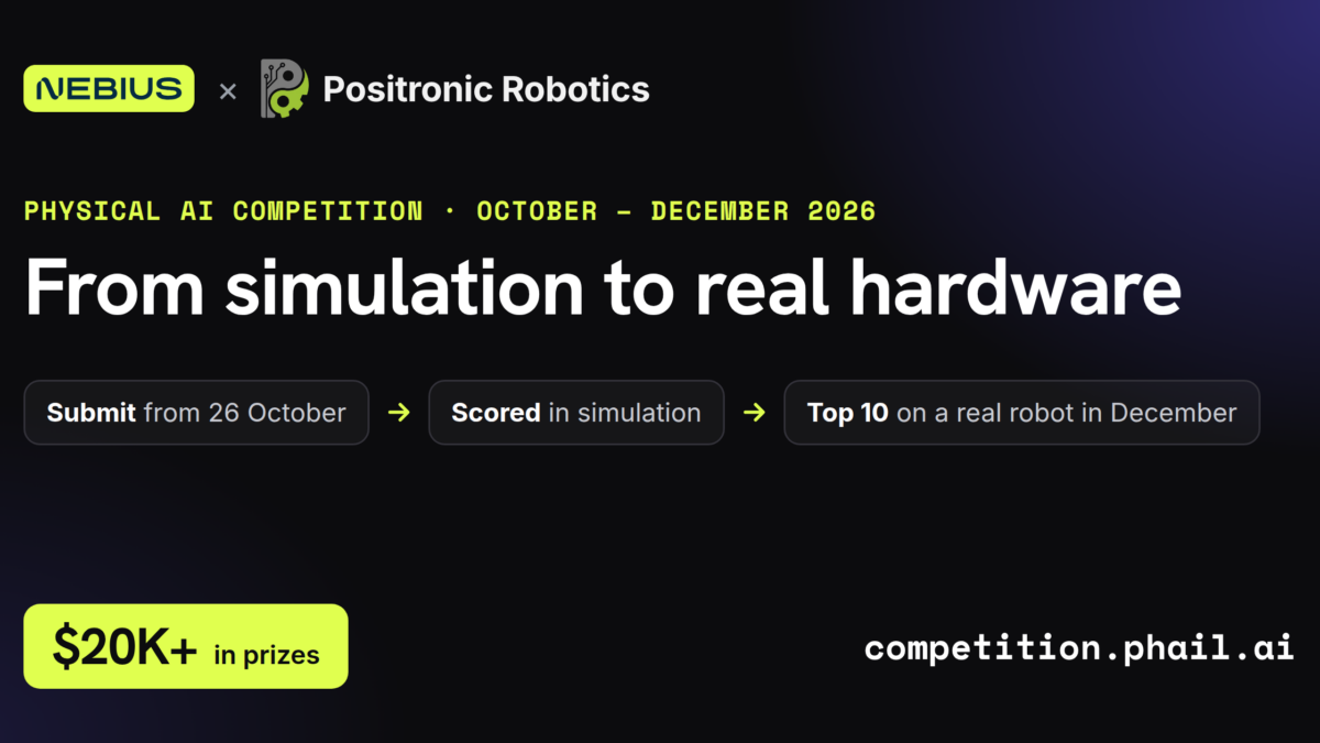 Visuel de la compétition PhAIL consacrée au passage de la simulation au robot réel