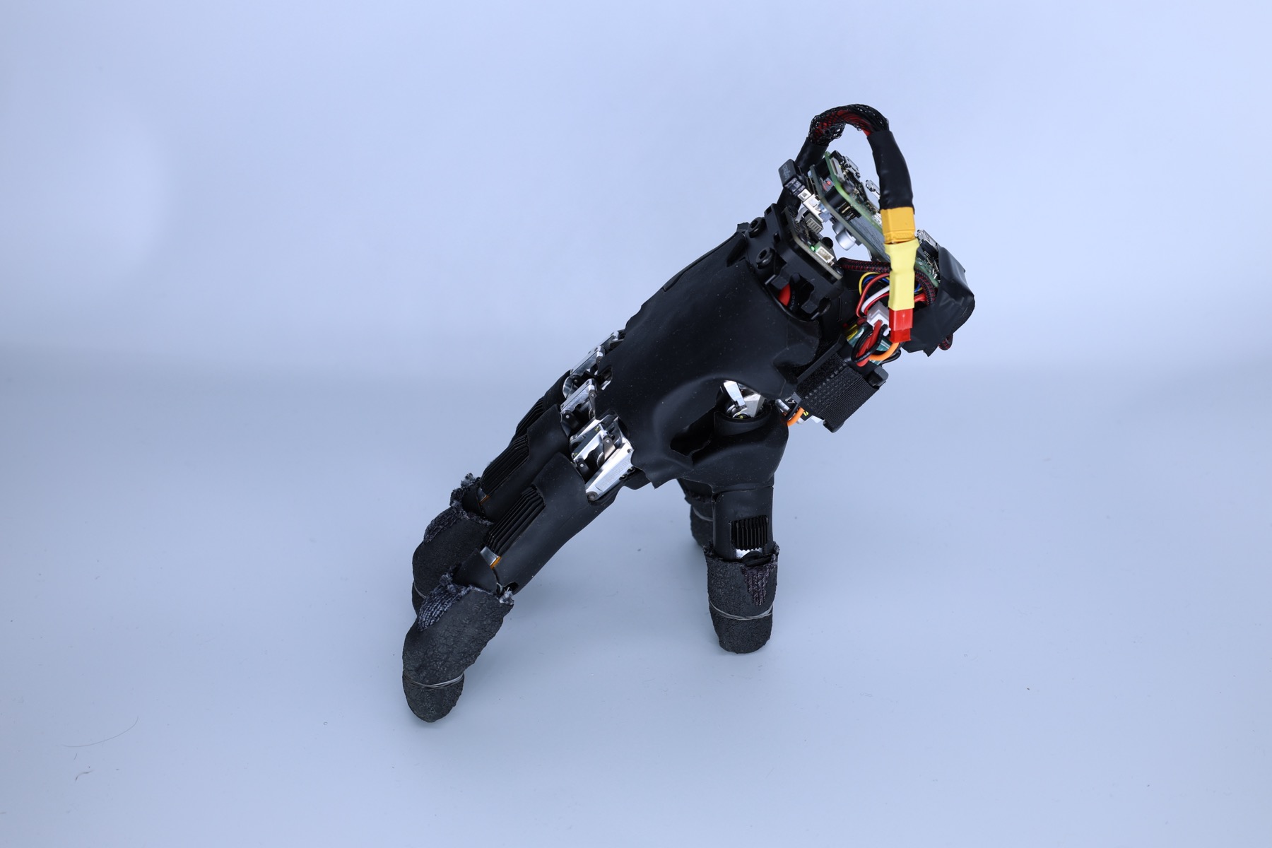 Main robotique autonome de l’ETH Zurich posée sur le bout de ses cinq doigts