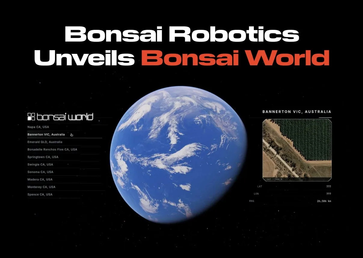 Machine autonome Bonsai Robotics évoluant sur un terrain agricole